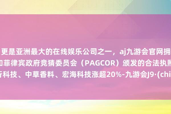 更是亚洲最大的在线娱乐公司之一，aj九游会官网拥有欧洲马耳他（MGA）和菲律宾政府竞猜委员会（PAGCOR）颁发的合法执照。并行科技、中草香料、宏海科技涨超20%-九游会J9·(china)官方网站-真人游戏第一品牌